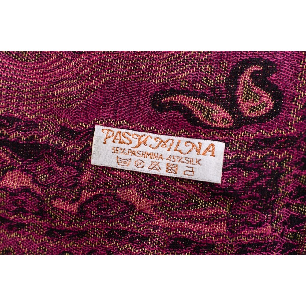 Pashmina silk hot pink paisley head scarf wrap shawl